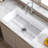 32" L Single Bowl Rectangular Fireclay Dual-mount Kitchen Sink with Sink Grid & Basket Strainer-87618914