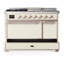 Majestic III Series 48 Inch Dual Fuel Range with 5 Sealed Burners, Griddle, Frenchtop in Burgundy (Natural Gas, Chrome Trim)-1604647912-1604647919-1604647910