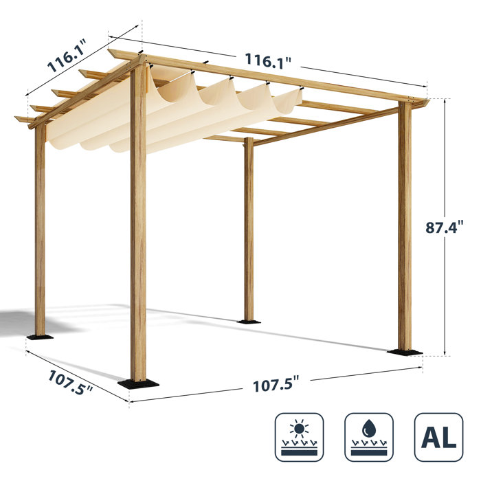 EGEIROS LIFE Aluminum Pergola with Canopy & Reviews | Wayfair