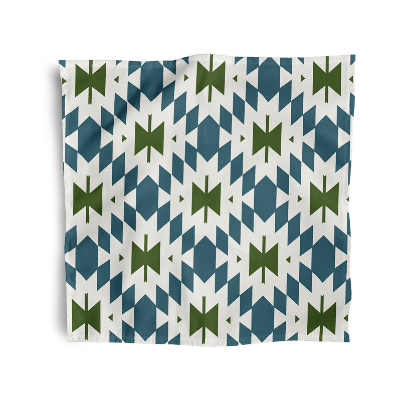Beily Polyester Geometric Square Napkin, Blue