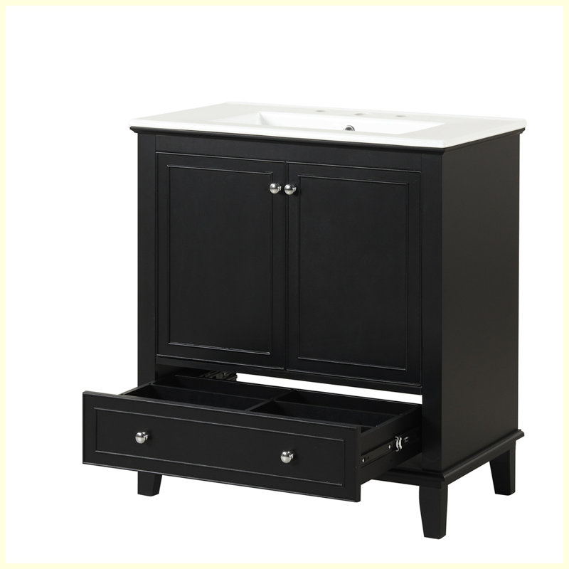 Armoire de salle de bain moderne moderne avec portes et tiroir