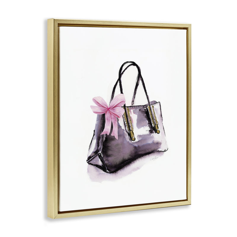 Sac à main de luxe avec cadre flottant à ruban, design par Stella Chang, H 21 po x l 17 po, Cadre flottant métallique doré