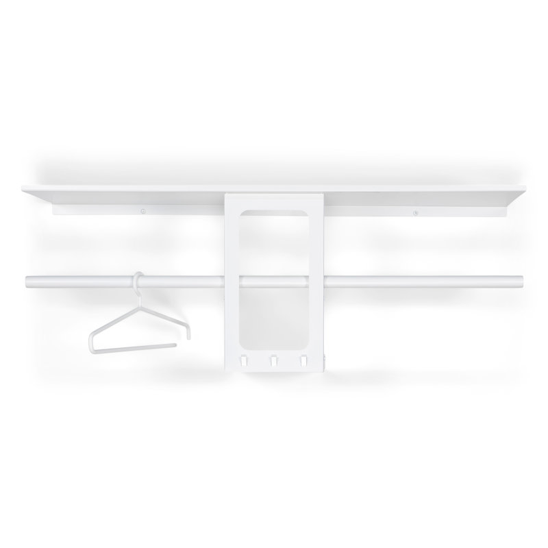 LUNO Steel Wall 3 - Hook Coat Rack, White