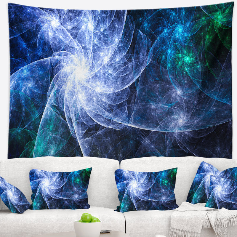 Tapisserie de motif abstract fractal star, H 32 po x l 39 po