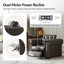Fauteuil inclinable électrique en cuir véritable Burbank-1056337424
