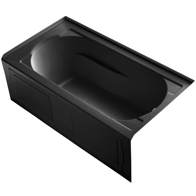 Devonshire 60" x 32" Soaking Bathtub, Black Black, Right