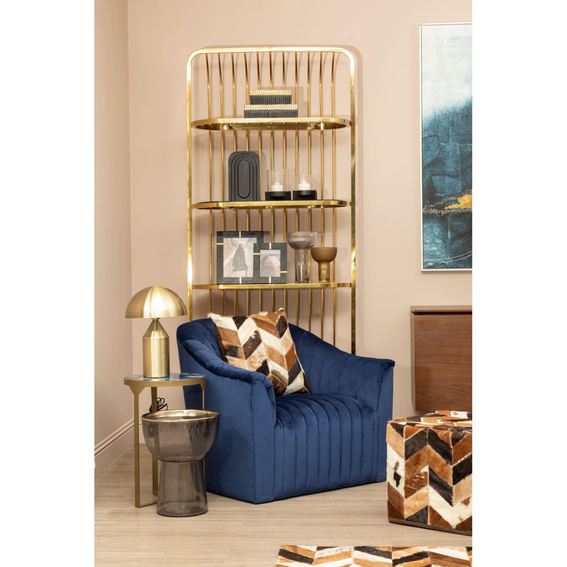 Hattie Velvet Armchair, Deep Blue