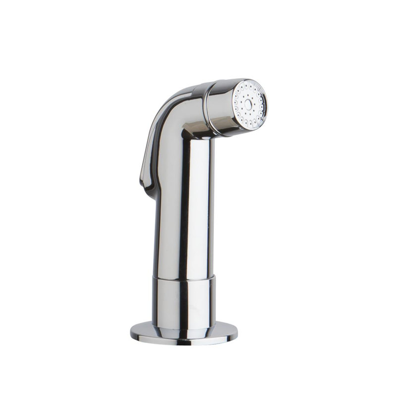 Pull Down Double Handle Kitchen Faucet With Deck Plate And Handles
