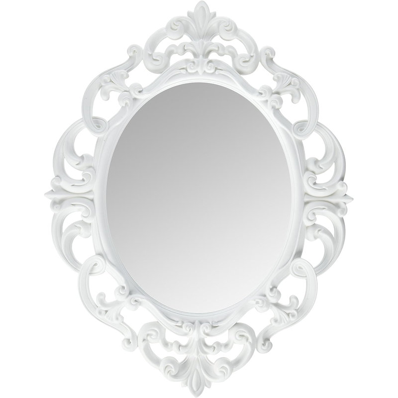 Miroir mural ovale Kole Imports, blanc, 11,5 x 15 po