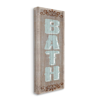 " Rustic Charm Bath Sign Family Bathroom " by Art Licencing Studio
