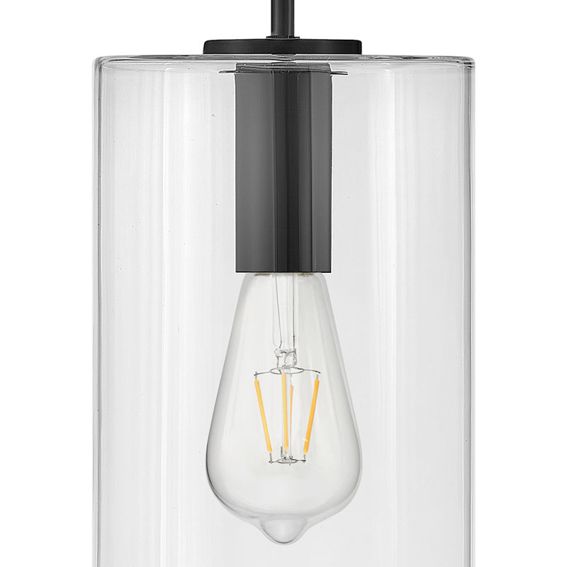 Luminaire suspendu cylindrique à 1 lumière Keaz, Noir