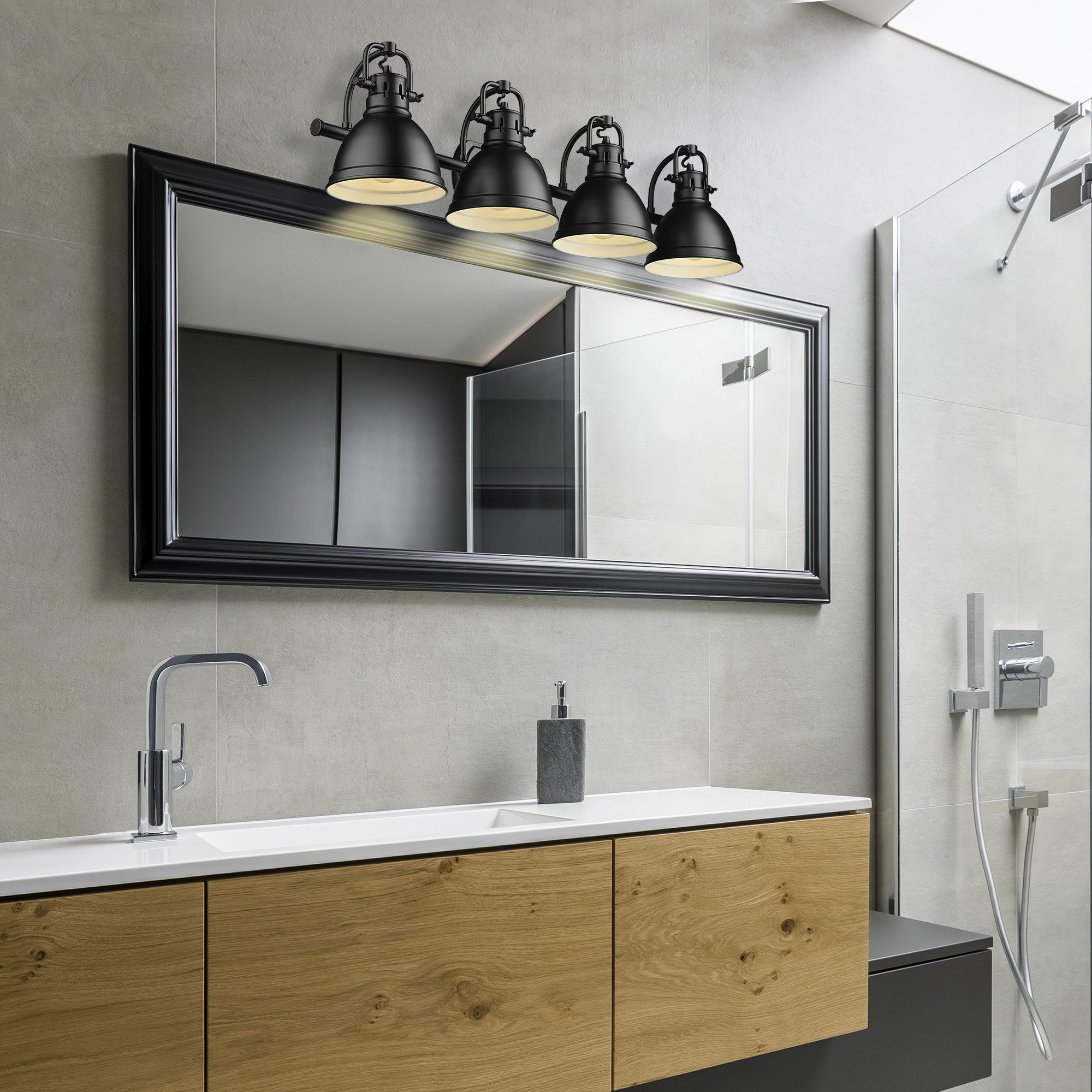 Calico 4 Light Dimmable Vanity Light, Matte Black, Matte Black
