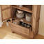 Grande armoire de rangement pour garde-manger avec portes en rotin, tablette réglable et 2 tiroirs