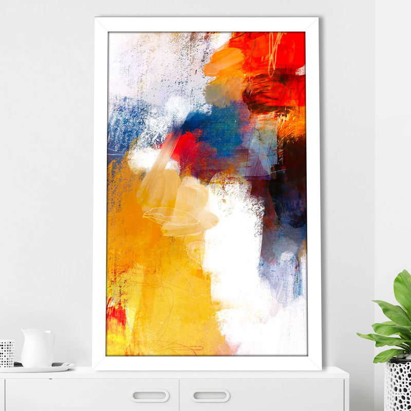 C'est une fête I - Peinture, Cadre blanc, H 27,5 po x l 21,5 po x P 0,75 po