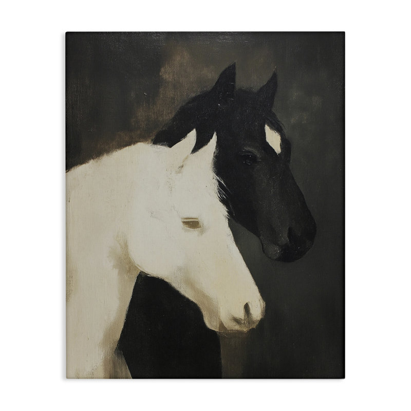 Toile contrastée «Horse Harmony», conception par Svetlana Aleynikova, H 40 po x l 30 po