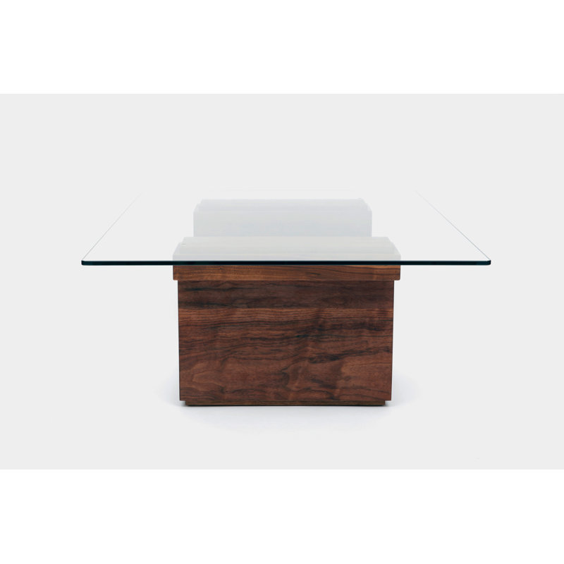SQG Coffee Table, Walnut, 14" H x 42" L x 30" W