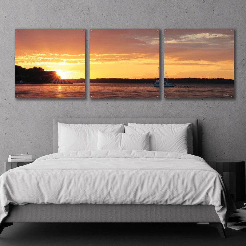«Drifting» par Lori Deiter, art mural en verre acrylique, ensemble de 3 pièces, H 36 po x l 108 po