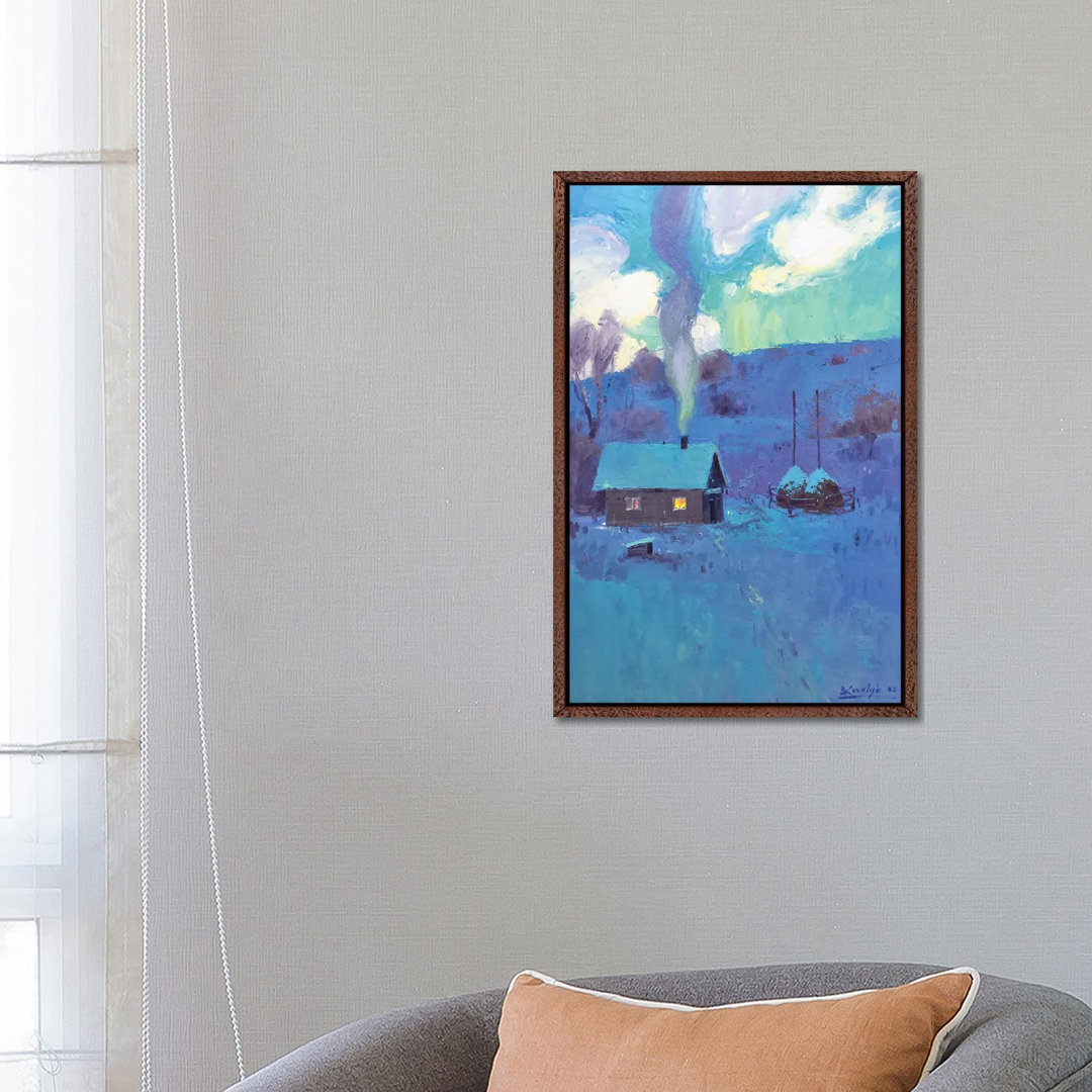 Winterlandschaft in den Karpaten von Andrii Kovalyk - Galerie-verpackte Leinwand Giclée