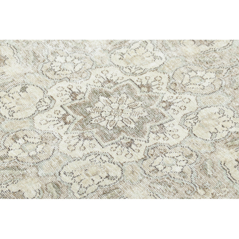 Distressed One-of-a-Kind 9'6X10'5 Hand Knotted Area Rug