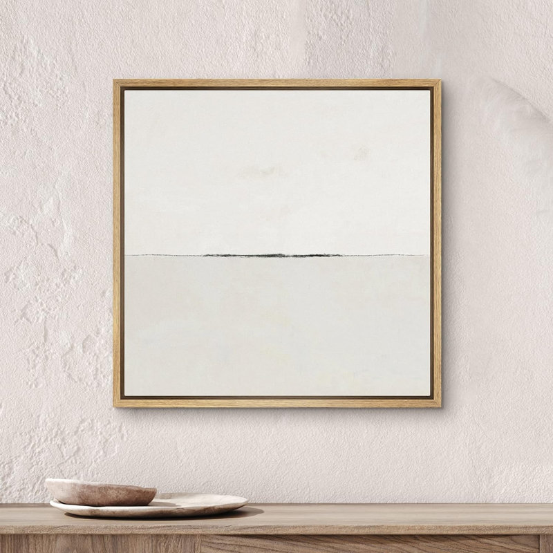 «Geometric Pastel White Abstract Landscape Nature», reproduction sur toile flottante, H 16 po x l 16 po x P 1,5 po, Naturel
