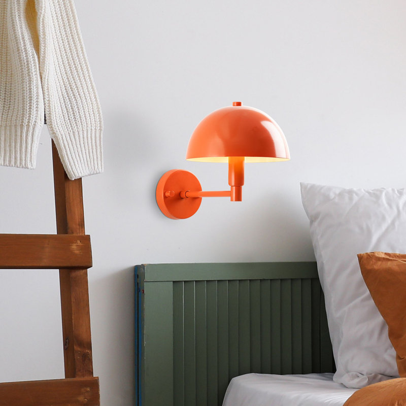 Lampe murale élégante en métal, finition orange, 7,9 po x 11,4 po x 9,4 po | Douille E14, 40 W maximum | Parfait pour le salon et la chambre à coucher | Conception durable IP20 avec couvercle et plaque de base élégants | Ampoule non incluse