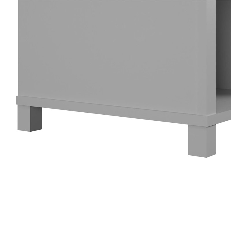 Dove Gray 6-Shelf TV Stand with Cabinet for 50" TVs