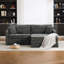Canapé deux places extra large en chenille avec coussins amovibles et pouf