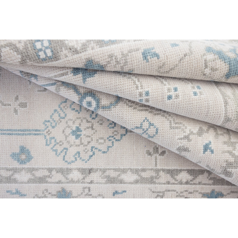 Edith Hand Knotted Wool Floral Area Rug, Square 10'