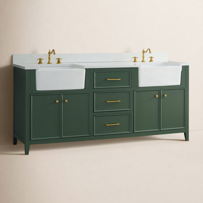 Aisa 72" Pine Double Bathroom Vanity