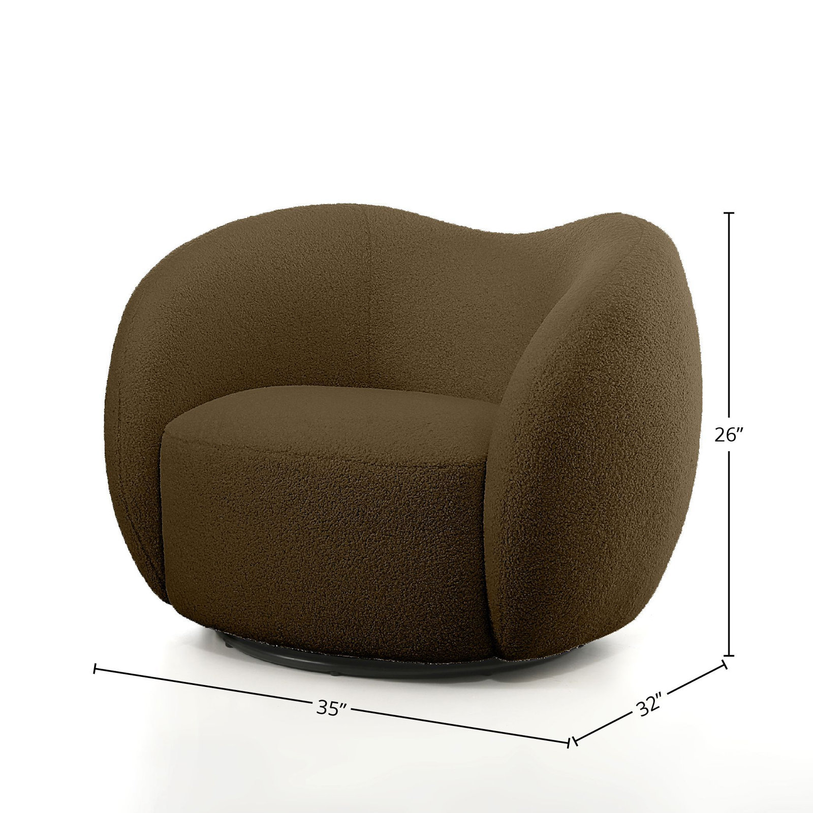 Upholstered Barrel Chair, Green Wool