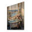 French French Bathroom - imprimé floral sur bois de pin naturel-876275920