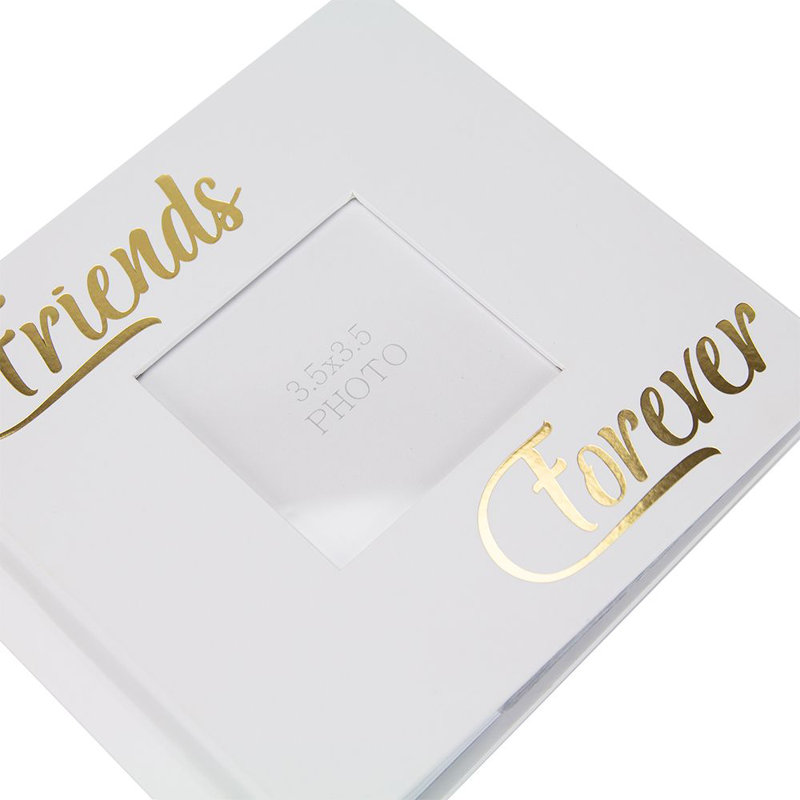 Modern Photo Album with Foil Text - Holds 80 4x6 Pictures, Friend Forever