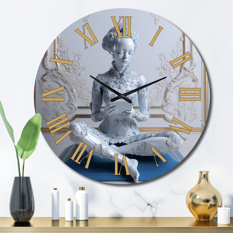 Horloge murale Futuristic Cyber Yoga, Grand