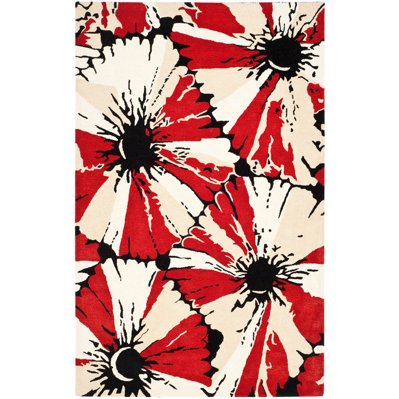 Soho Hand Tufted Wool And Viscose Floral Rug, Rectangle 7'6" x 9'6"