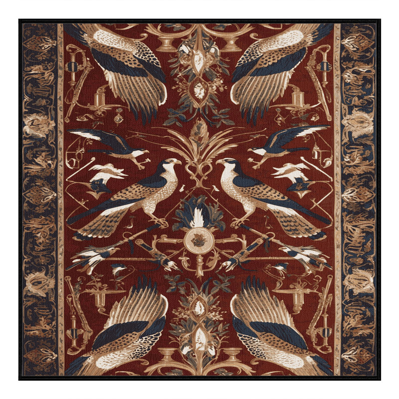 Tapis noir français lavable à la machine, Carré 6 pi