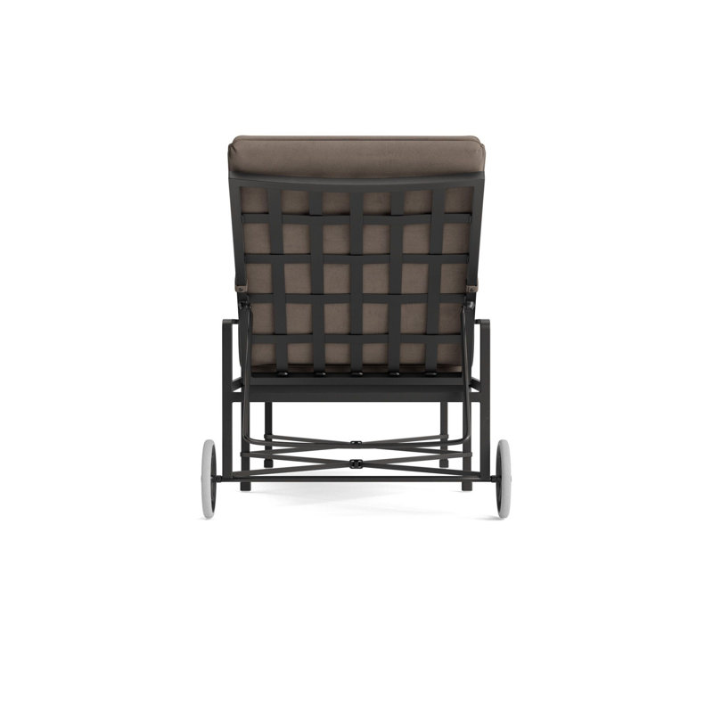 Venetian Outdoor Chaise Lounge, Textured Pewter, Fusion Neptune