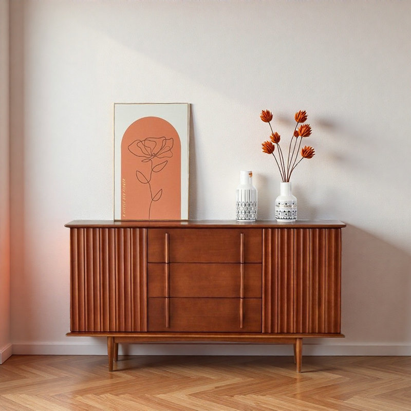 Buffet de grande capacité de style médiéval, H 33,46 po x l 70,87 po x P 15,75 po