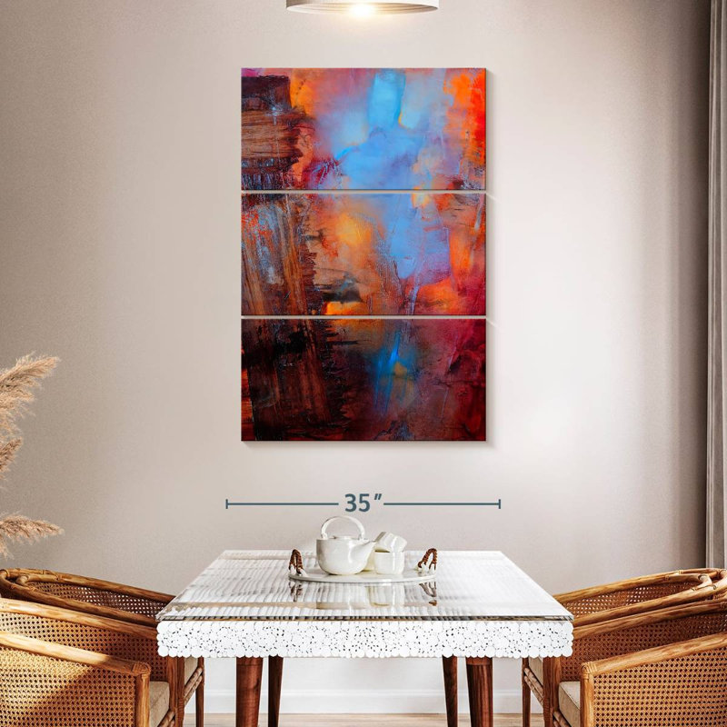 Avery Crossing Farbspiel In Rot Und Blau, 50" H x 32" W