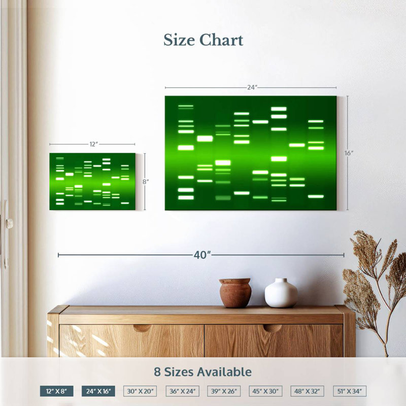 DNA Green, 16" H x 24" W