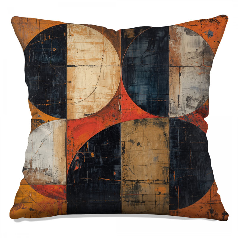 Circular Geometric Shapes Double Sided Throw Pillows, 20 x 20 inches