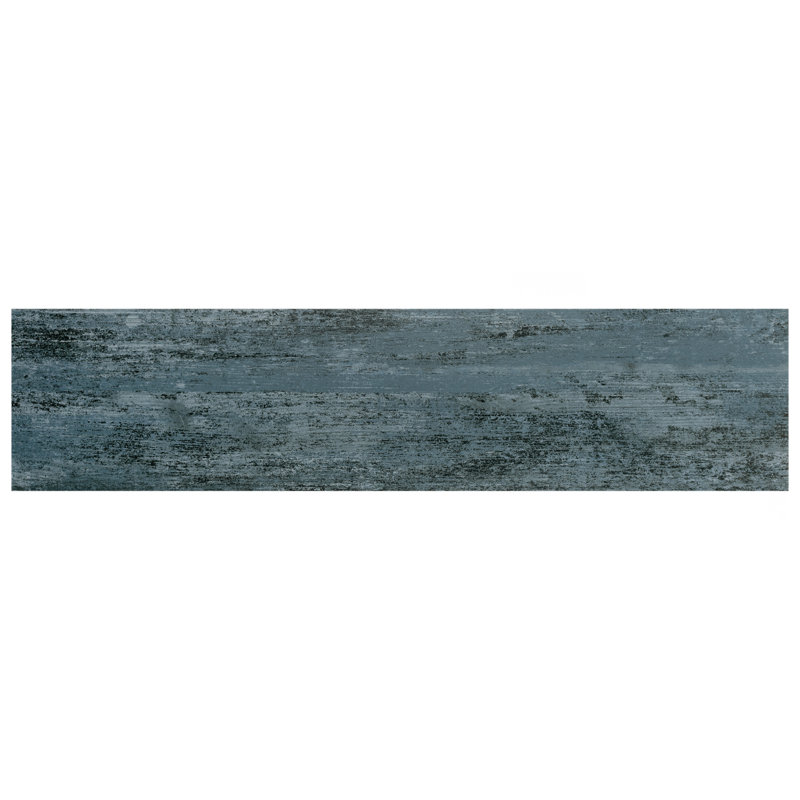 Cassis 8.5" x 35.5" Porcelain Wood Look Wall & Floor Tile, Black