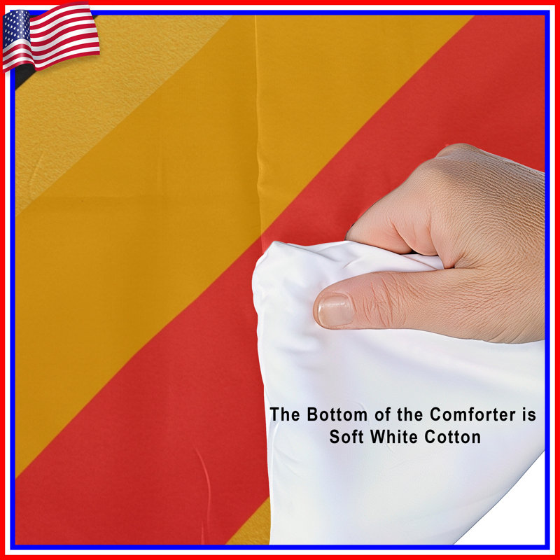Black Yellow Red Stripes Comforter, Twin