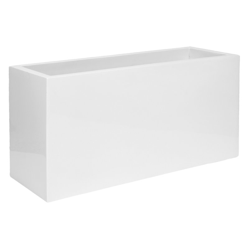 Boîte à fleurs en pierre Ahsley, Blanc lustré