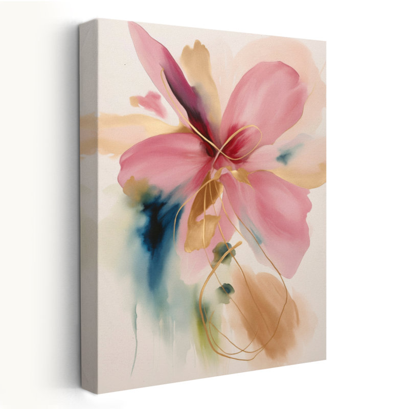 Douce floraison de couleurs abstraites - Art floral et aquarelle floral abstrait, H 60 po x l 40 po