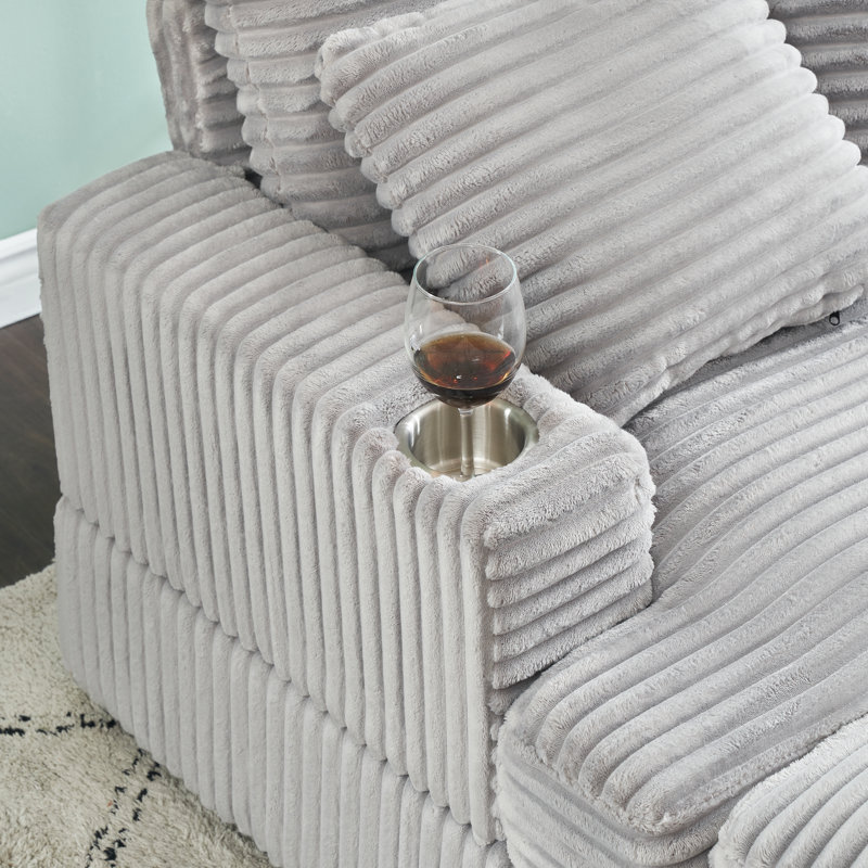 Ensemble de fauteuils avec repose-pieds et repose-pieds de 39 pouces - canapé simple confortable, Gris
