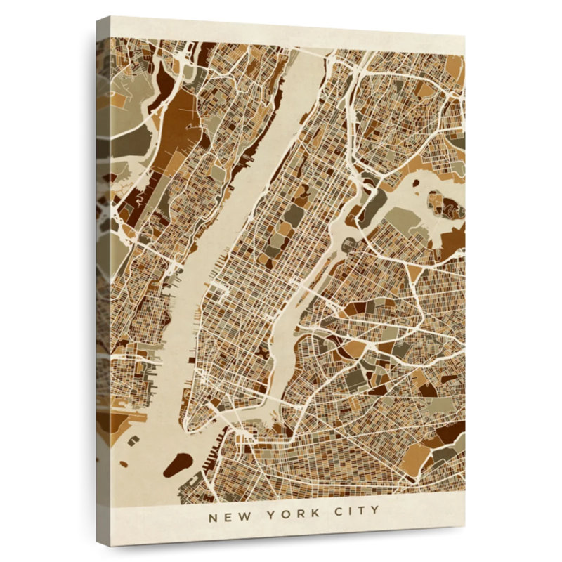 Carte de New York Aliaz, H 51 po x l 34 po