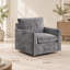 Fauteuil pivotant à 360 degrés, fauteuil club rembourré en tissu chenille gris, pour salon et chambre
