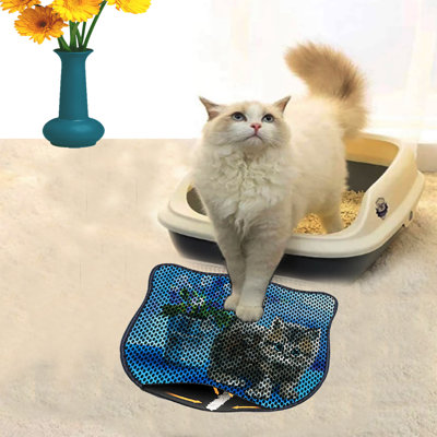 Durable Cat Litter Mat, 15.7 x 19.7 inches | 50% PVC / 50% Polyester, Machine Washable & Vacuum Friendly | Perfect for Easy Cleanup, Non-Slip Design to Keep Your Home Clean & Fresh, Ideal for Pet Owners