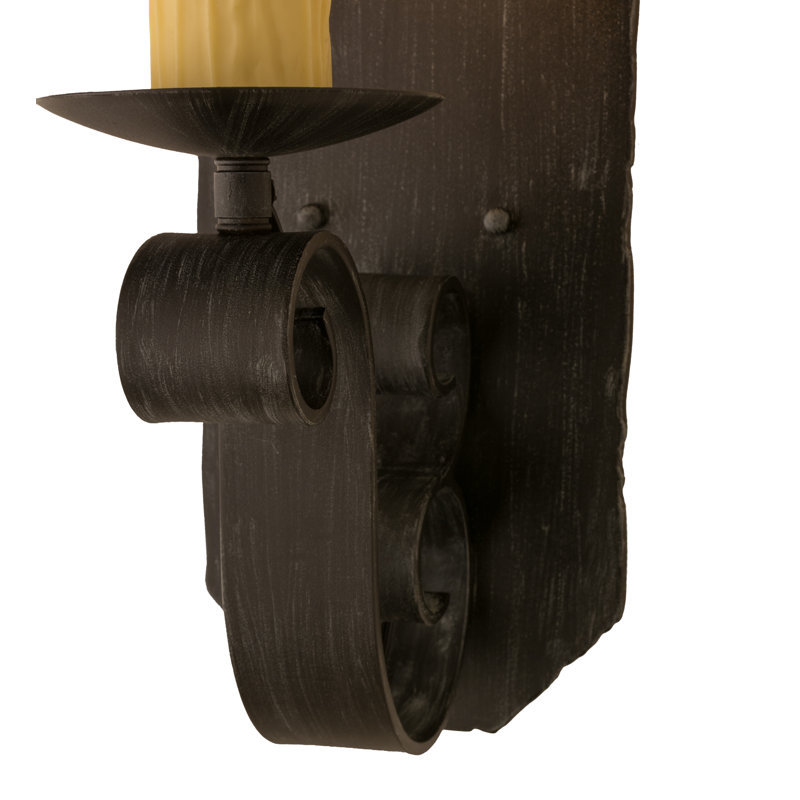 Renzo 1 - Light Candle Wall Light, Antique Iron