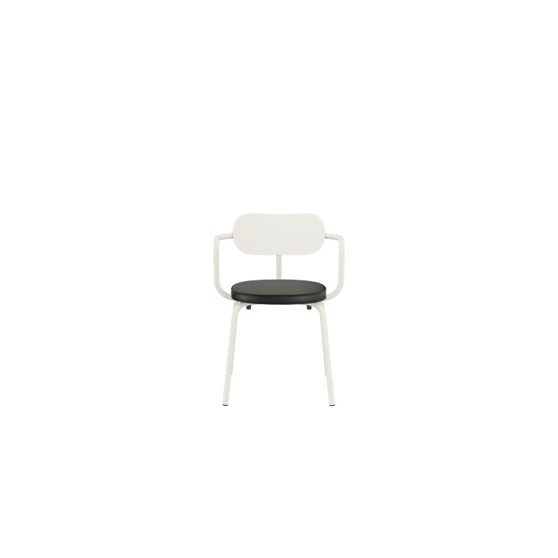 Khylia 18.1'' H Upholstered Metal Armchair, Black, Pure White